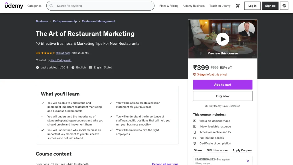 Mastering the Art: Comprehensive Restaurant Marketing Course and Training